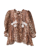 Abito per neonata Roberto Cavalli Kids marrone con applicazione floreale CIA26050VE GIAGUARO NATURALE ROBERTO CAVALLI KIDS 