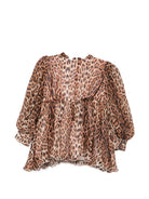 Abito per neonata Roberto Cavalli Kids marrone con applicazione floreale CIA26050VE GIAGUARO NATURALE ROBERTO CAVALLI KIDS 