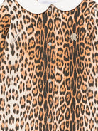Set tutina e berretto per neonata Roberto Cavalli Junior marrone con stampa animalier CLA26001TU GIAGUARO NATURALE ROBERTO CAVALLI KIDS 