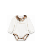 Tutina per neonata Roberto Cavalli Kids bianca con stampa animalier CLA26016TU AVORIO CANNOLI CREAM ROBERTO CAVALLI KIDS 