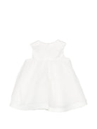 Abito per bambina Roberto Cavalli Kids bianco ricamato con logo CLA26054VE AVORIO CANNOLI CREAM ROBERTO CAVALLI KIDS 