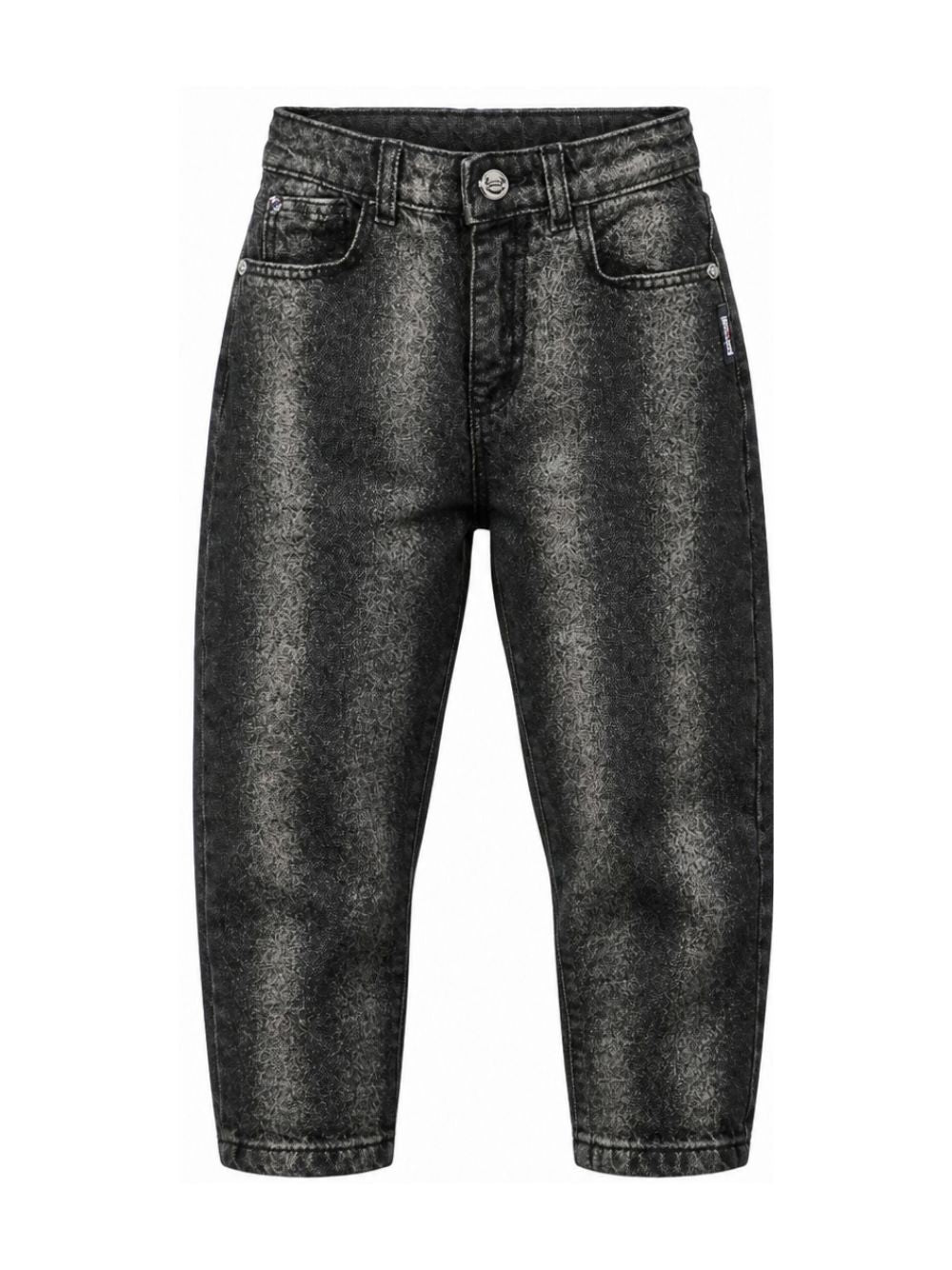 Jeans per bambina Roberto Cavalli Kids neri con effetto slavato JBA26085JE DENIM BLACK ROBERTO CAVALLI KIDS 