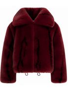 Giacca per bambina Roberto Cavalli Kids bordeaux con finitura in pelliccia sintetica JGA26026PL BORDEAUX ROBERTO CAVALLI KIDS 