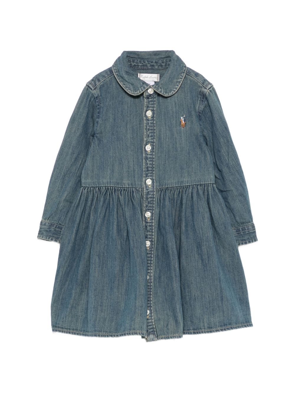Abitino per neonata Polo Ralph Lauren Kids blu plissettato con logo 310698860 001 Ralph Lauren kids 
