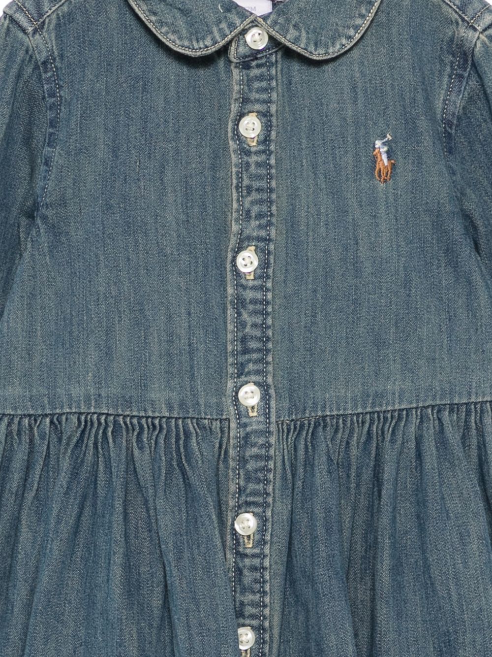 Abitino per neonata Polo Ralph Lauren Kids blu plissettato con logo 310698860 001 Ralph Lauren kids 