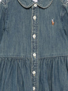 Abitino per neonata Polo Ralph Lauren Kids blu plissettato con logo 310698860 001 Ralph Lauren kids 