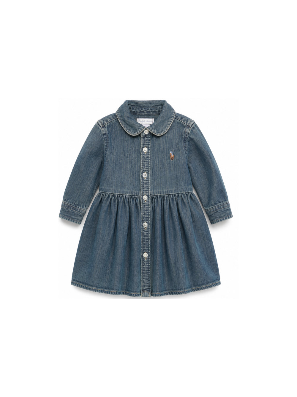 Abitino per neonata Polo Ralph Lauren Kids blu plissettato con logo 310698860 001 Ralph Lauren kids 