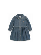 Abitino per neonata Polo Ralph Lauren Kids blu plissettato con logo 310698860 001 Ralph Lauren kids 