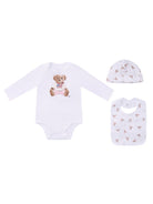 Set tutina cappellino e bavaglino per neonato Polo Ralph Lauren Kids bianco con motivo Polo Bear 310981226 001 Ralph Lauren kids 