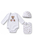 Set tutina cappellino e bavaglino per neonato Polo Ralph Lauren Kids bianco con motivo Polo Bear 310981226 001 Ralph Lauren kids 