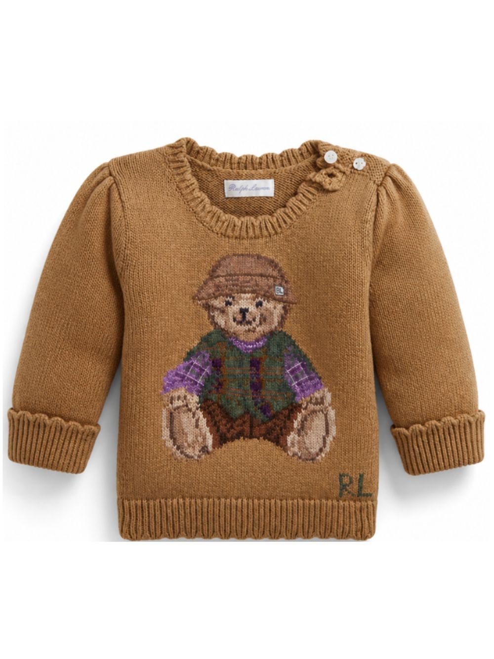 Maglione per neonata Polo Ralph Lauren Kids marrone con motivo Polo Bear ricamato 310B26527 001 Ralph Lauren kids 