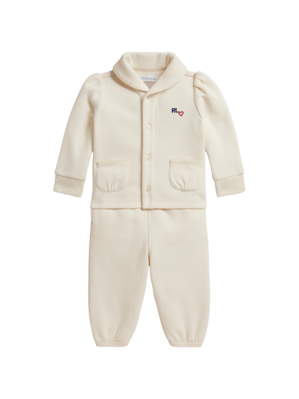 Tuta sportiva per neonato Polo Ralph Lauren Kids beige con logo ricamato sul petto 310B26830 001 Ralph Lauren kids 