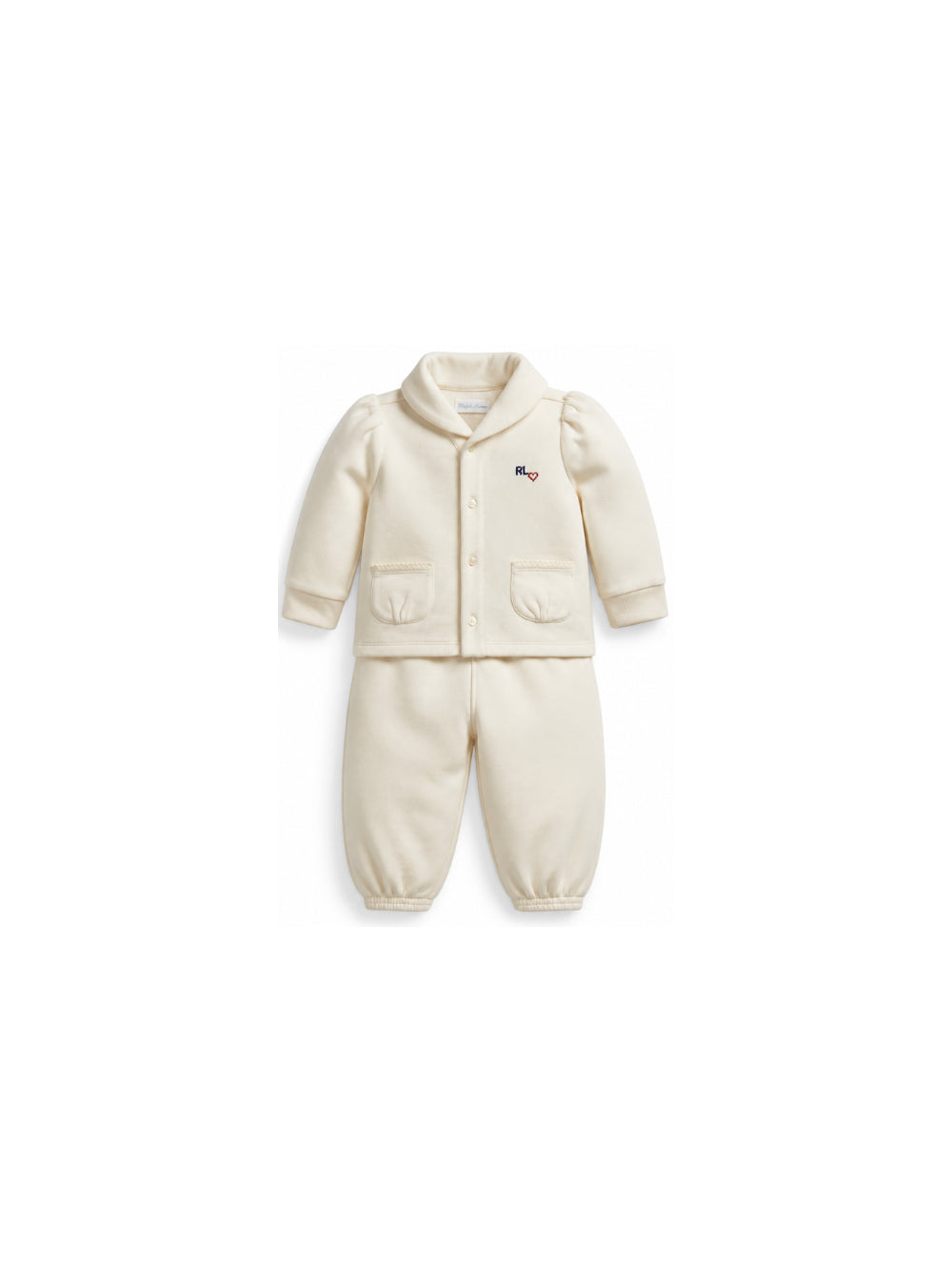 Tuta sportiva per neonato Polo Ralph Lauren Kids beige con logo ricamato sul petto 310B26830 001 Ralph Lauren kids 