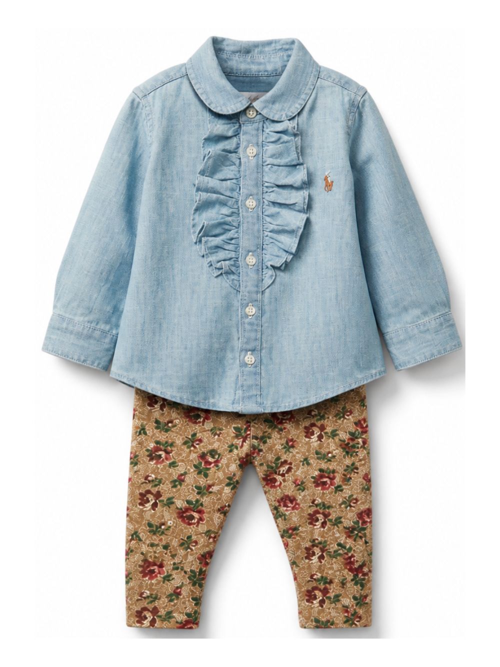 Completo camicia e pantaloni per neonata Polo Ralph Lauren Kids multicolore con stampa floreale 310B26852 001 Ralph Lauren kids 