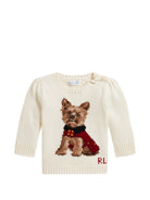 Maglione per neonati Polo Ralph Lauren Kids bianco con intarsio cane 310B28302 001 Ralph Lauren kids 