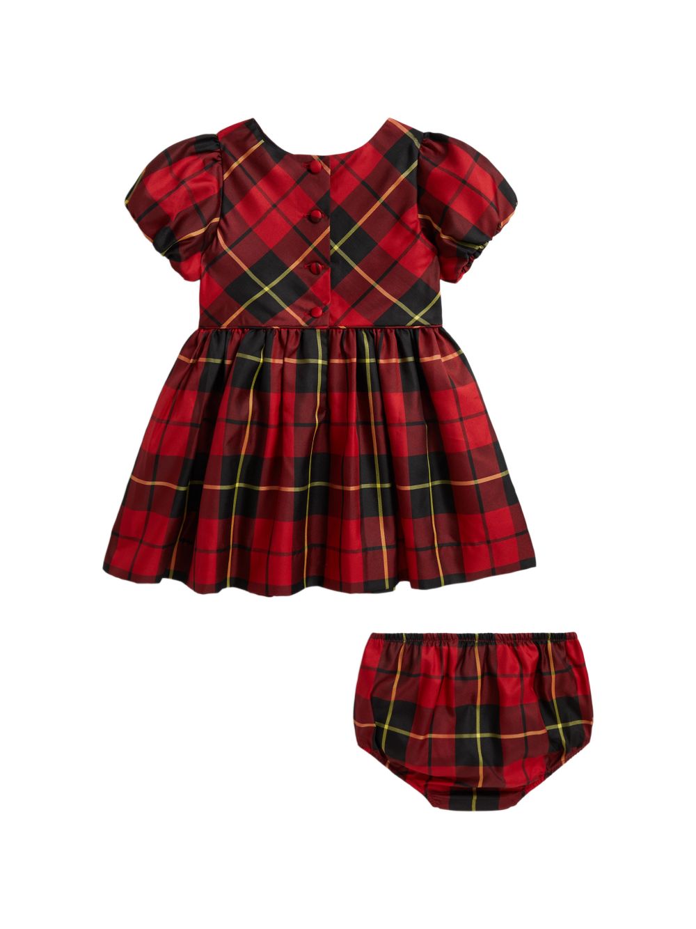 Abito per neonata Polo Ralpha Lauren Kids rosso in taffettà con pantaloncini 310B28392 001 Ralph Lauren kids 