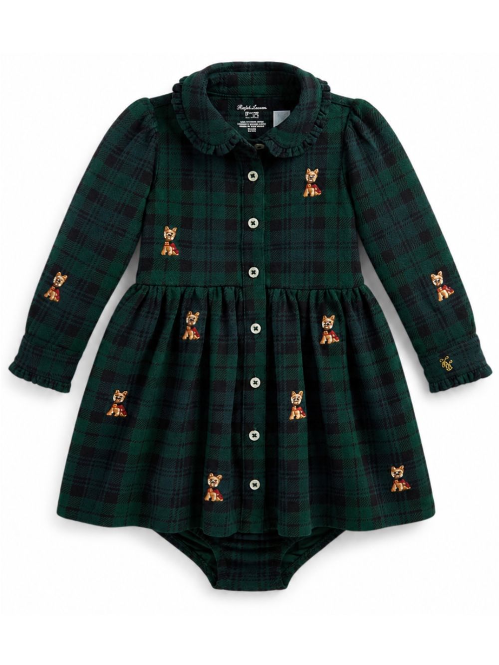 Abito per neonata Polo Ralph Lauren Kids verde con motivo a quadri 310B28634 001 Ralph Lauren kids 