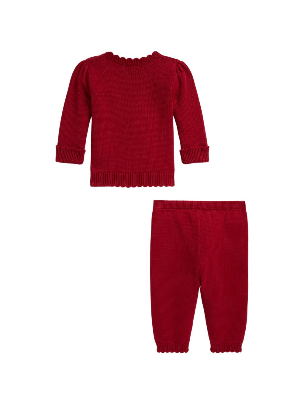 Set maglioncino e pantaloni per neonata Polo Ralph Lauren Kids rosso con ricamo orsetto 310B28761 001 Ralph Lauren kids 