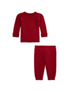 Set maglioncino e pantaloni per neonata Polo Ralph Lauren Kids rosso con ricamo orsetto 310B28761 001 Ralph Lauren kids 