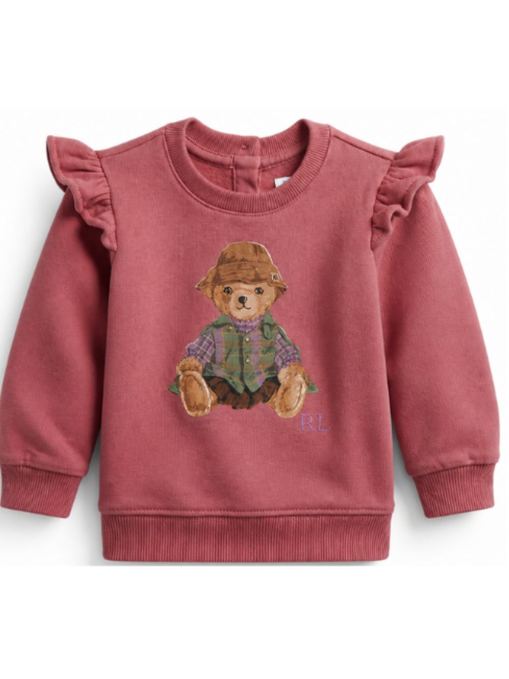 felpa per neonata Ralph Lauren Kids rosa con stampa orsetto sul davanti 310B30178 001 Ralph Lauren kids 