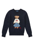 Maglione per bambina Raulph Lauren Kids blu con dettaglio ricamato 312702268 001 Ralph Lauren kids 