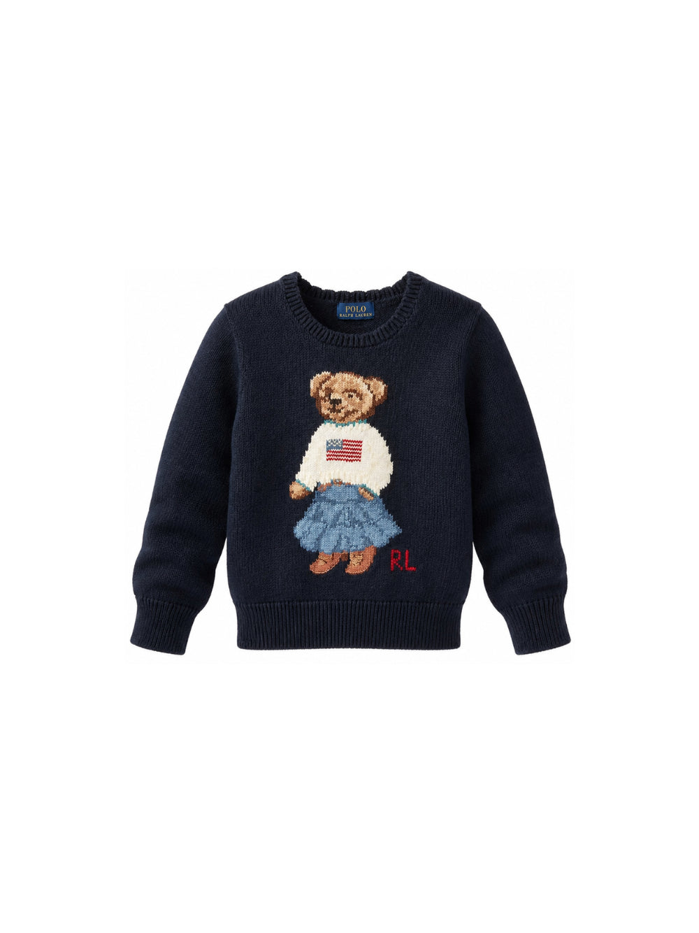 Maglione per bambina Raulph Lauren Kids blu con dettaglio ricamato 312702268 001 Ralph Lauren kids 