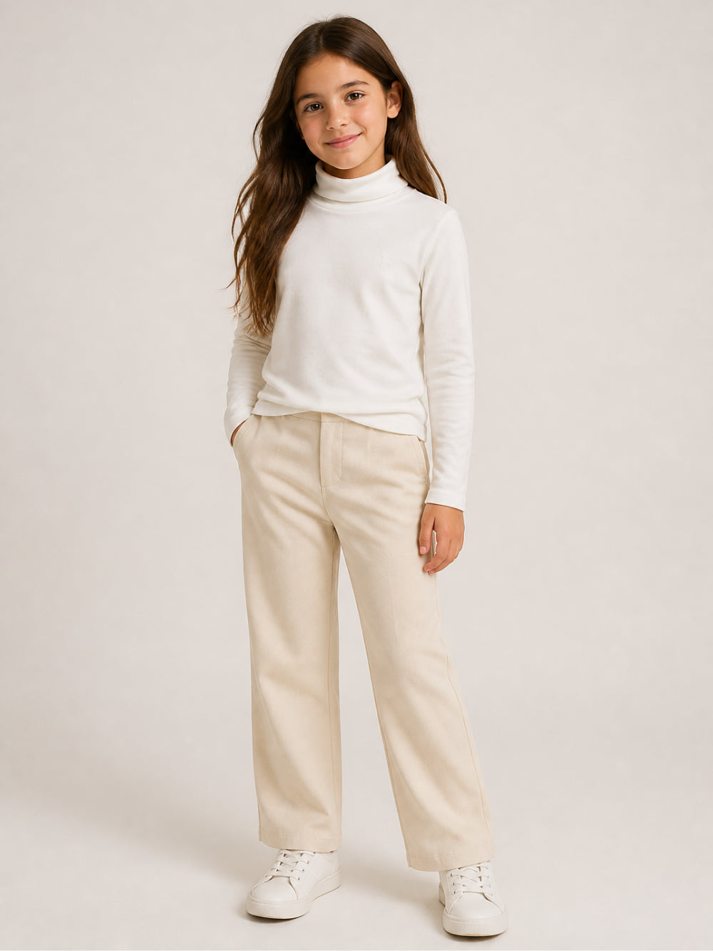 Maglione per bambina Polo Ralph Lauren Kids bianco con collo alto 312850670 001 Ralph Lauren kids 