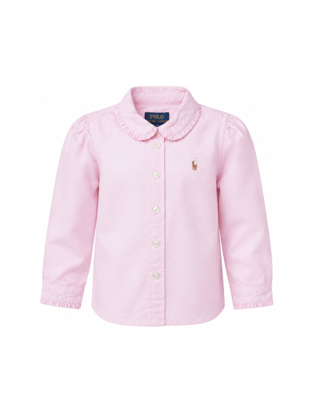 Camicia per bambina Polo Ralph Lauren Kids rosa con motivo ricamato Polo Pony 312929954 002 Ralph Lauren kids 
