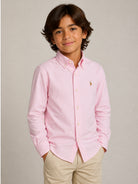 Camicia per bambina Polo Ralph Lauren Kids rosa con motivo ricamato Polo Pony 312929954 002 Ralph Lauren kids 
