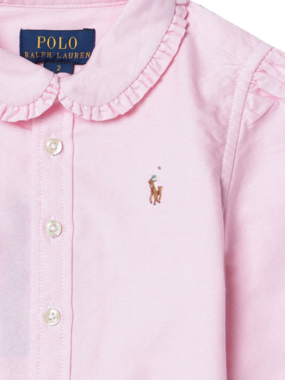 Camicia per bambina Polo Ralph Lauren Kids rosa con motivo ricamato Polo Pony 312929954 002 Ralph Lauren kids 