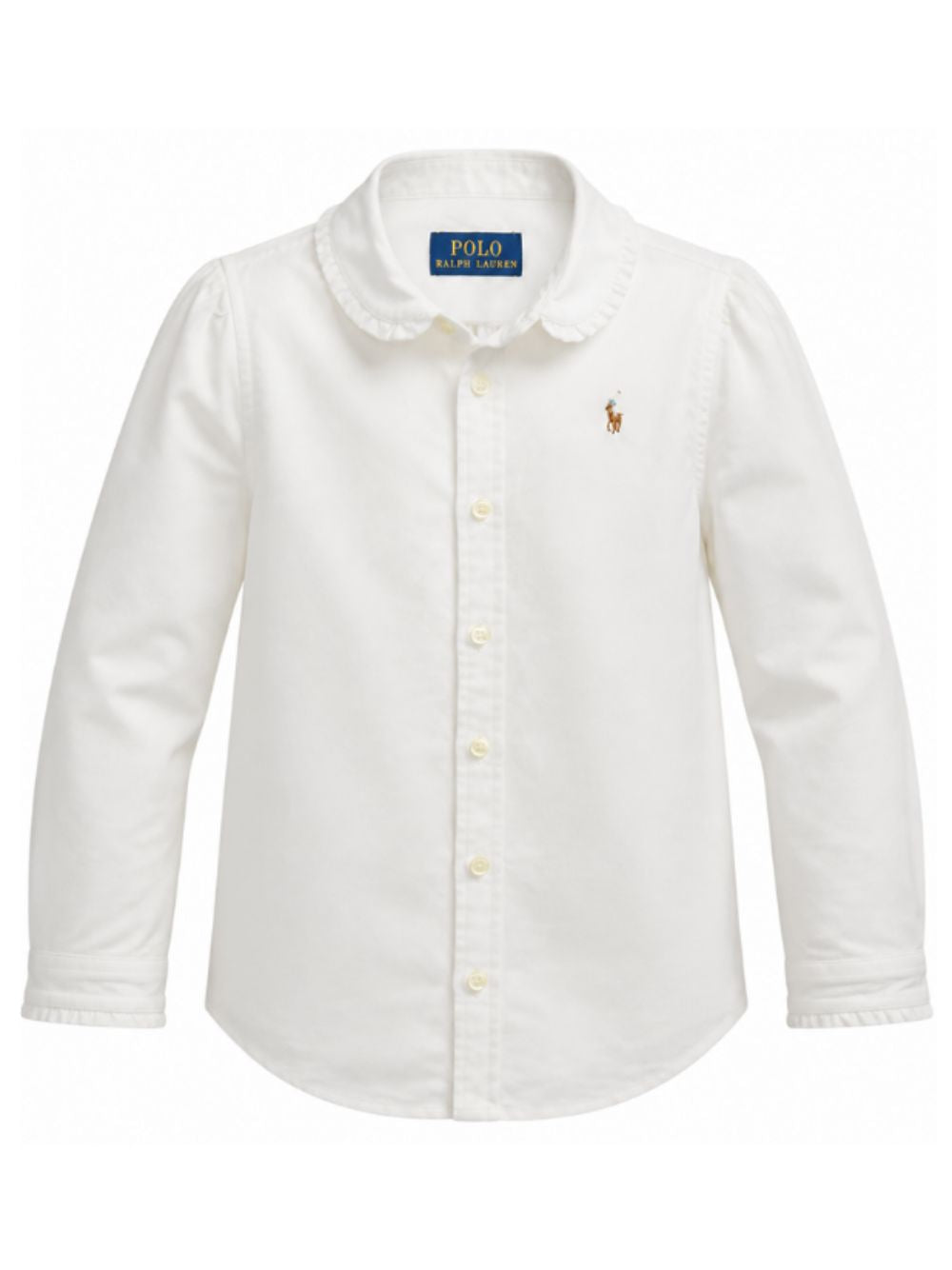 Camicia per bambina Ralph Lauren Kids bianca a maniche lunghe 312929954 004 Ralph Lauren kids 