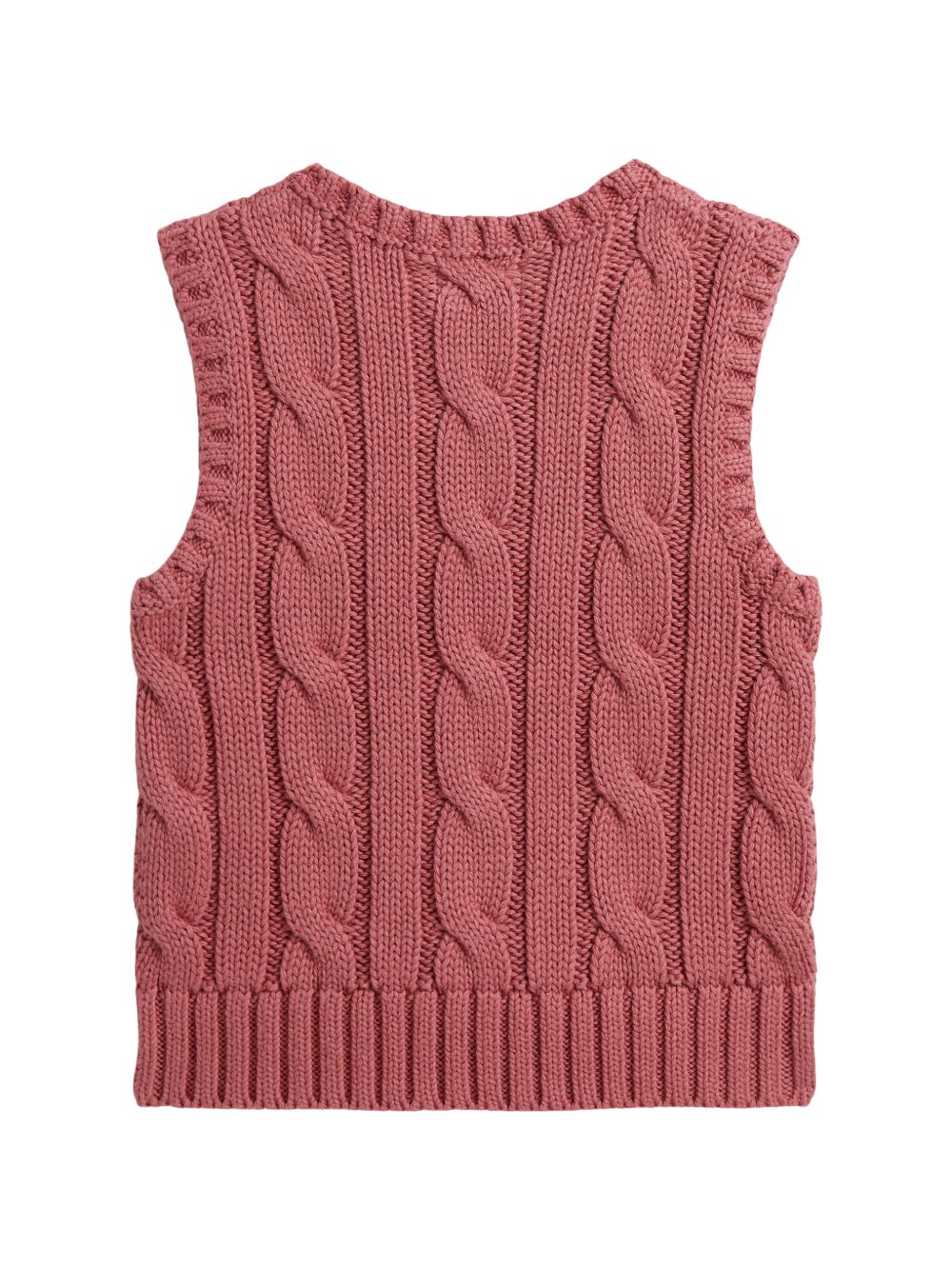Gilet per bambina Polo Ralph Lauren Kids rosa con motivo a trecce 312978861 501 Ralph Lauren kids 