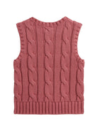 Gilet per bambina Polo Ralph Lauren Kids rosa con motivo a trecce 312978861 501 Ralph Lauren kids 