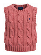 Gilet per bambina Polo Ralph Lauren Kids rosa con motivo a trecce 312978861 501 Ralph Lauren kids 