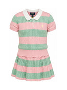 Set polo e gonna per bambina Polo Ralph Lauren Kids rosa e verde con motivo a righe 312B17824 001 Ralph Lauren kids 