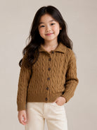 Maglione per bambina Polo Ralph Lauren KIds marrone con maglia intrecciata 312B25899 001 Ralph Lauren kids 