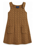 Abito per bambina Ralph Lauren Kids marrone chiaro a trecce con spalline abbottonate 312B25927 002 Ralph Lauren kids 