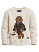 Maglione per bambina Polo Ralph Lauren Kids bianco con ricamo orsetto all-over 312B26004 001 Ralph Lauren kids 