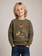 Felpa per bambino Polo Ralph Lauren Kids verde con stampa grafica Polo Bear 312B26298 001 Ralph Lauren kids 