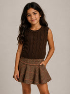 Gonna per bambina Polo Ralph Lauren Kids marrone in pied-de-poule 312B26385 001 Ralph Lauren kids 
