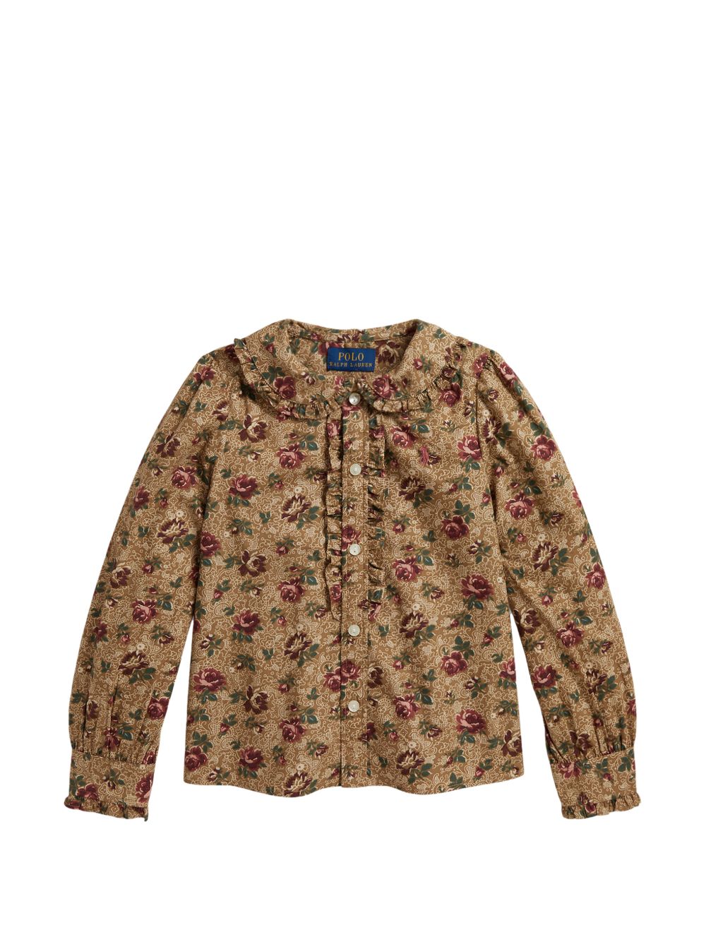 Camicia per bambina Ralph Lauren Kids beige con stampa a fiori all-over 312B26477 001 Ralph Lauren kids 