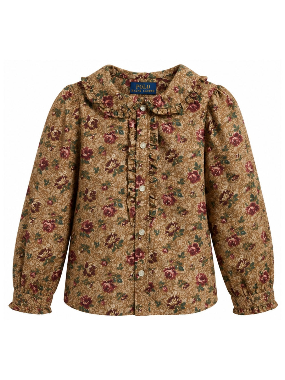 Camicia per bambina Ralph Lauren Kids beige con stampa a fiori all-over 312B26477 001 Ralph Lauren kids 