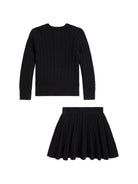 Set maglione e gonna per bambina Polo Ralph Lauren Kids nero con lavorazione intrecciata 312B28257 001 Ralph Lauren kids 