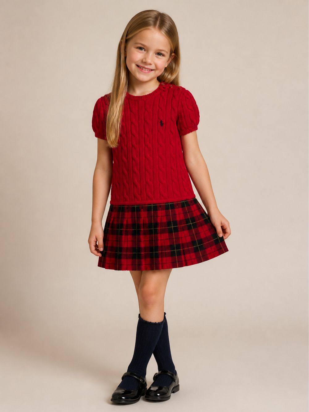 Abito per bambina Polo Ralph Lauren Kids rosso con ricamo Polo Pony sul davanti 312B28262 001 Ralph Lauren kids 