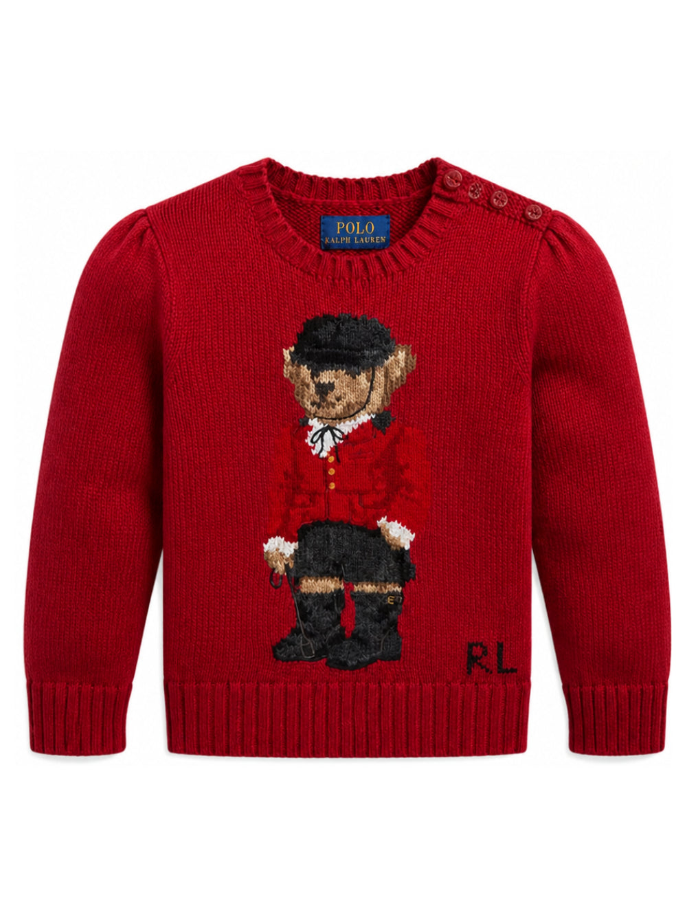 Maglione per bambina Polo Ralph Lauren Kids rosso Polo Bear con maniche a sbuffo 312B28301 001 Ralph Lauren kids 