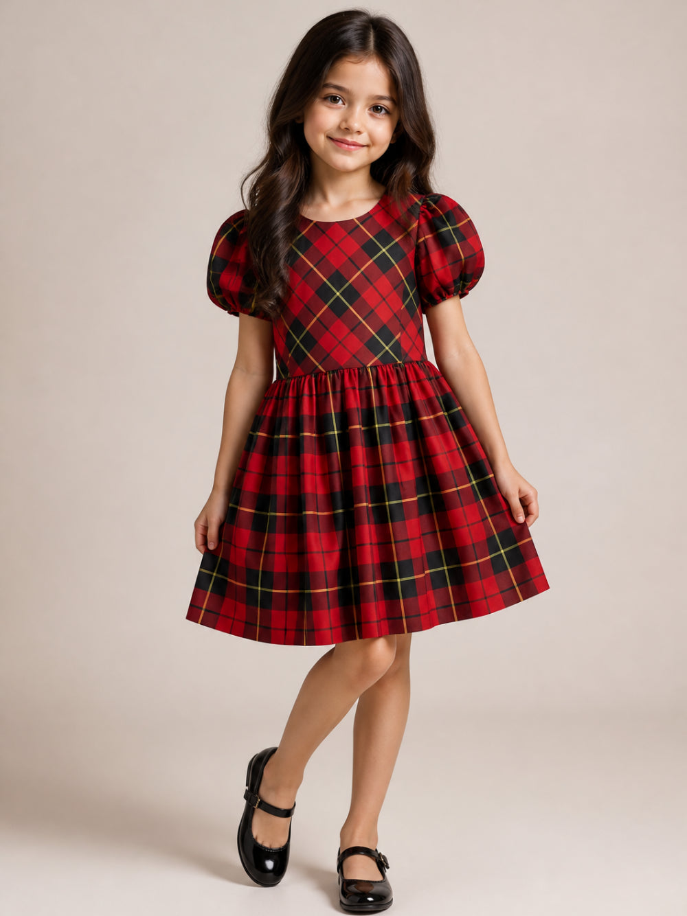 Abito per bambina Polo Ralph Lauren Kids rosso con motivo tartan 312B28392 001 Ralph Lauren kids 