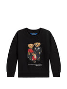 Felpa per bambina Ralph Lauren nera con stampa grafica sul davanti 312B31542 001 Ralph Lauren kids 