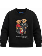Felpa per bambina Ralph Lauren nera con stampa grafica sul davanti 312B31542 001 Ralph Lauren kids 