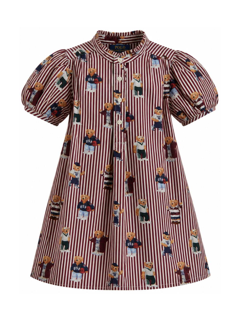 Abito per bambina Ralph Lauren Kids borgogna con motivo a righe verticali 312B35632 001 Ralph Lauren kids 