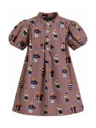Abito per bambina Ralph Lauren Kids borgogna con motivo a righe verticali 312B35632 001 Ralph Lauren kids 